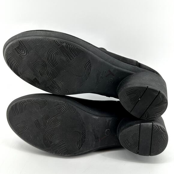 Dansko Raina Ankle Boots Low Cut Nubuck Leather Zip Up Almond Toe Black 6.5 - Picture 7 of 7